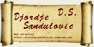 Đorđe Sandulović vizit kartica